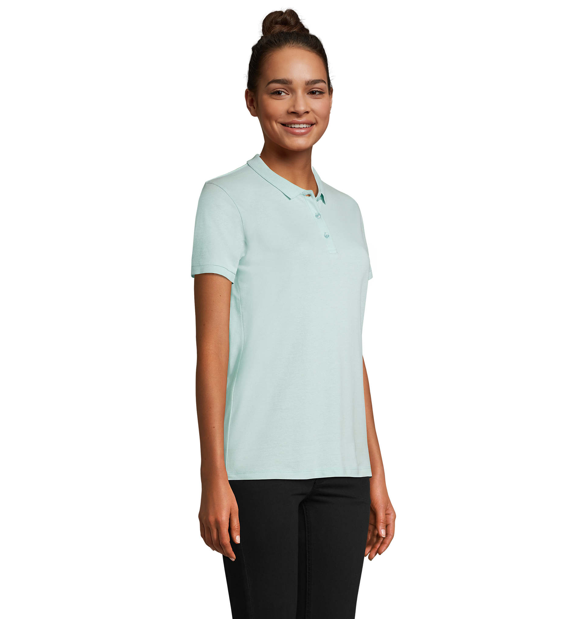 Polo coton bio femme publicitaire 170g - PLANET Bleu Arctique